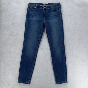 Liverpool‎ Jeans Hagger Ankle Skinny Blue Mid Rise Dark Wash Stretch Denim 30X28